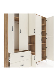 Hyperion Dolap 12 Raflı 2 Çekmeceli Tek Askılı 220x44x243 Çam-Aytaşı/Aytaşı