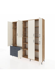 Hyperion Dolap 12 Raflı 2 Çekmeceli Tek Askılı 220x44x243 - S553M037V23B