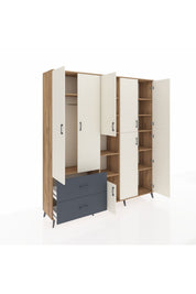 Hyperion Dolap 12 Raflı 2 Çekmeceli Tek Askılı 220x44x243 - S553M037V23B