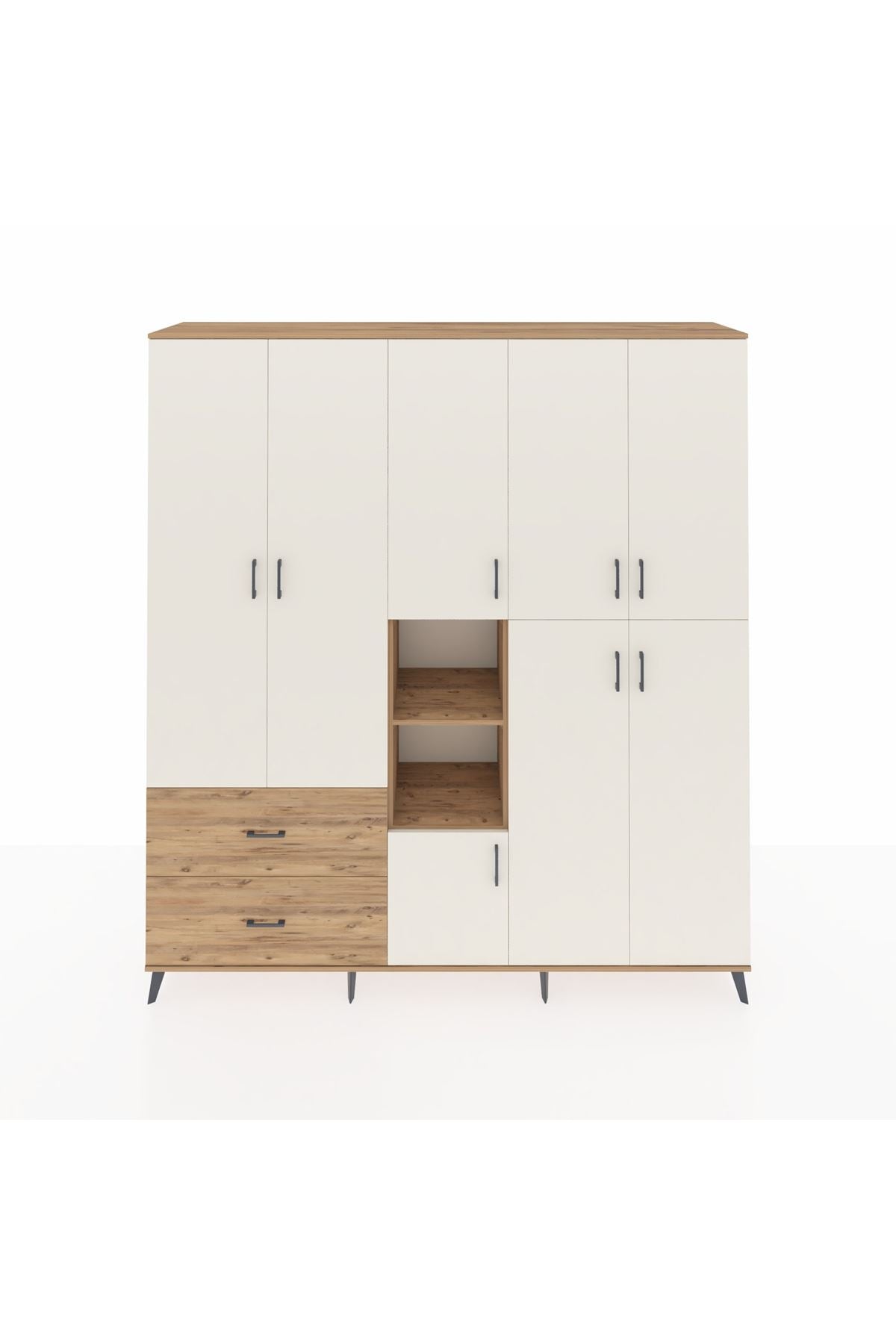 Hyperion Dolap 12 Raflı 2 Çekmeceli Tek Askılı 220x44x243 - S553M037V24B