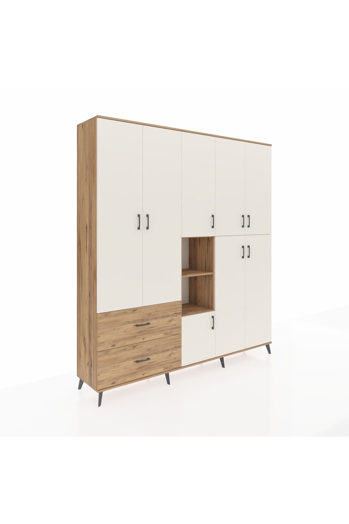 Hyperion Dolap 12 Raflı 2 Çekmeceli Tek Askılı 220x44x243 - S553M037V24B