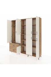 Hyperion Dolap 12 Raflı 2 Çekmeceli Tek Askılı 220x44x243 - S553M037V24B