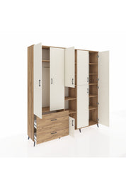 Hyperion Dolap 12 Raflı 2 Çekmeceli Tek Askılı 220x44x243 - S553M037V24B