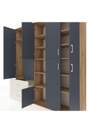 Hyperion Dolap 12 Raflı 2 Çekmeceli Tek Askılı 220x44x243 - S553M037V25B