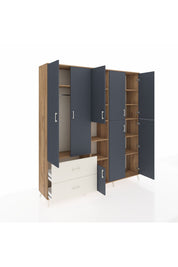 Hyperion Dolap 12 Raflı 2 Çekmeceli Tek Askılı 220x44x243 - S553M037V25B