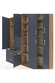 Hyperion Dolap 12 Raflı 2 Çekmeceli Tek Askılı 220x44x243 - S553M037V26B