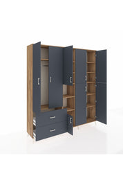 Hyperion Dolap 12 Raflı 2 Çekmeceli Tek Askılı 220x44x243 - S553M037V26B