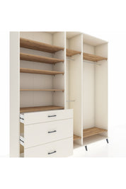 Hyperion Dolap 9 Raflı 3 Çekmeceli 3 Askılı 220x44x243 Aytaşı-Çam/Aytaşı
