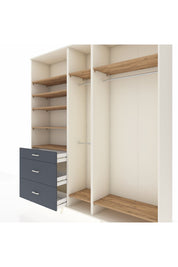 Hyperion Dolap 9 Raflı 3 Çekmeceli 3 Askılı 220x44x243 Aytaşı-Çam/Antrasit