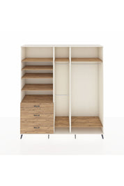 Hyperion Dolap 9 Raflı 3 Çekmeceli 3 Askılı 220x44x243 Aytaşı-Çam/Çam