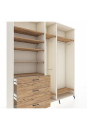 Hyperion Dolap 9 Raflı 3 Çekmeceli 3 Askılı 220x44x243 Aytaşı-Çam/Çam