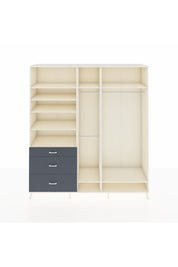 Hyperion Dolap 9 Raflı 3 Çekmeceli 3 Askılı 220x44x243 Aytaşı-Aytaşı/Antrasit