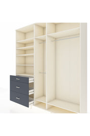 Hyperion Dolap 9 Raflı 3 Çekmeceli 3 Askılı 220x44x243 Aytaşı-Aytaşı/Antrasit