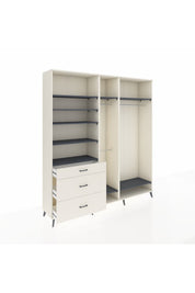 Hyperion Dolap 9 Raflı 3 Çekmeceli 3 Askılı 220x44x243 Aytaşı-Antrasit/Aytaşı