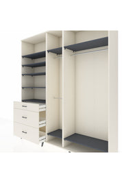 Hyperion Dolap 9 Raflı 3 Çekmeceli 3 Askılı 220x44x243 Aytaşı-Antrasit/Aytaşı