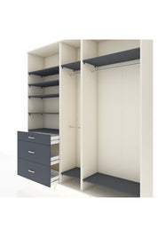 Hyperion Dolap 9 Raflı 3 Çekmeceli 3 Askılı 220x44x243 Aytaşı-Antrasit/Antrasit