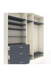 Hyperion Dolap 9 Raflı 3 Çekmeceli 3 Askılı 220x44x243 Aytaşı-Antrasit/Antrasit