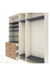 Hyperion Dolap 9 Raflı 3 Çekmeceli 3 Askılı 220x44x243 Aytaşı-Antrasit/Çam