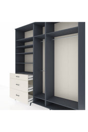 Hyperion Dolap 9 Raflı 3 Çekmeceli 3 Askılı 220x44x243 Antrasit-Antrasit/Aytaşı