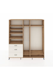 Hyperion Dolap 9 Raflı 3 Çekmeceli 3 Askılı 220x44x243 Çam-Çam/Aytaşı