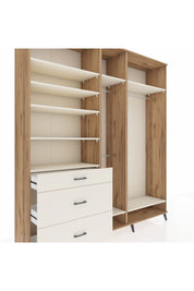 Hyperion Dolap 9 Raflı 3 Çekmeceli 3 Askılı 220x44x243 Çam-Aytaşı/Aytaşı