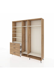 Hyperion Dolap 9 Raflı 3 Çekmeceli 3 Askılı 220x44x243 Çam-Aytaşı/Çam