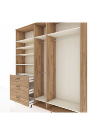 Hyperion Dolap 9 Raflı 3 Çekmeceli 3 Askılı 220x44x243 Çam-Aytaşı/Çam