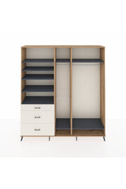 Hyperion Dolap 9 Raflı 3 Çekmeceli 3 Askılı 220x44x243 Çam-Antrasit/Aytaşı