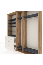 Hyperion Dolap 9 Raflı 3 Çekmeceli 3 Askılı 220x44x243 Çam-Antrasit/Aytaşı