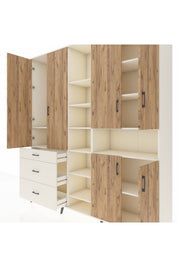 Hyperion Dolap 13 Raflı 3 Çekmeceli 6 Kapaklı 220x44x243 - S553M039V01B