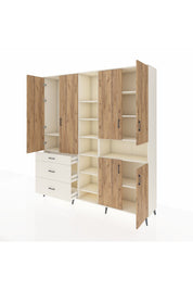 Hyperion Dolap 13 Raflı 3 Çekmeceli 6 Kapaklı 220x44x243 - S553M039V01B