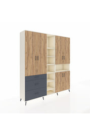 Hyperion Dolap 13 Raflı 3 Çekmeceli 6 Kapaklı 220x44x243 - S553M039V02B