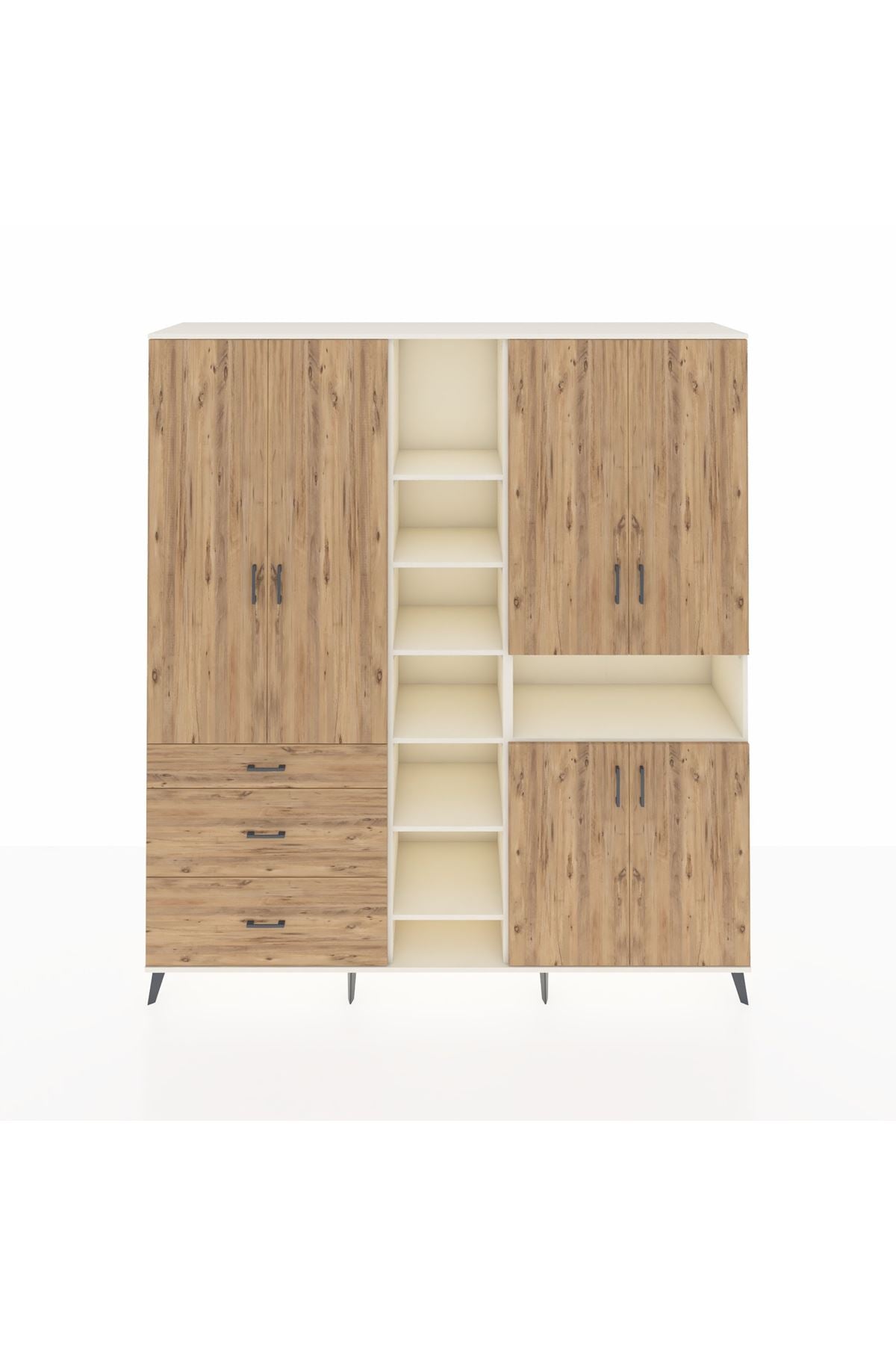 Hyperion Dolap 13 Raflı 3 Çekmeceli 6 Kapaklı 220x44x243 - S553M039V03B