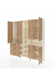 Hyperion Dolap 13 Raflı 3 Çekmeceli 6 Kapaklı 220x44x243 - S553M039V03B