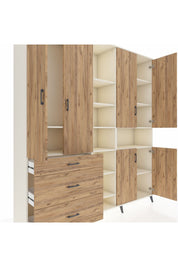 Hyperion Dolap 13 Raflı 3 Çekmeceli 6 Kapaklı 220x44x243 - S553M039V03B