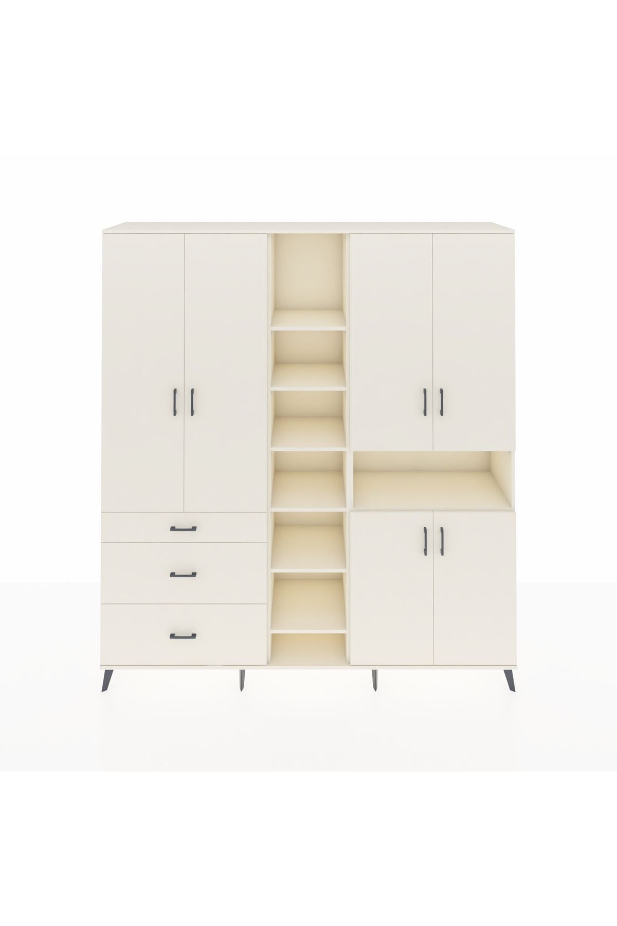 Hyperion Dolap 13 Raflı 3 Çekmeceli 6 Kapaklı 220x44x243 - S553M039V04B