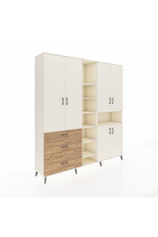 Hyperion Dolap 13 Raflı 3 Çekmeceli 6 Kapaklı 220x44x243 - S553M039V06B