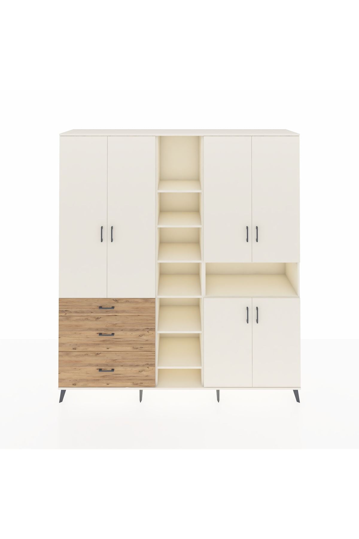 Hyperion Dolap 13 Raflı 3 Çekmeceli 6 Kapaklı 220x44x243 - S553M039V06B