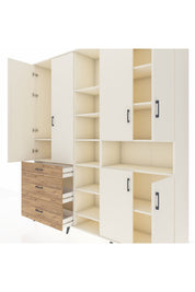 Hyperion Dolap 13 Raflı 3 Çekmeceli 6 Kapaklı 220x44x243 - S553M039V06B