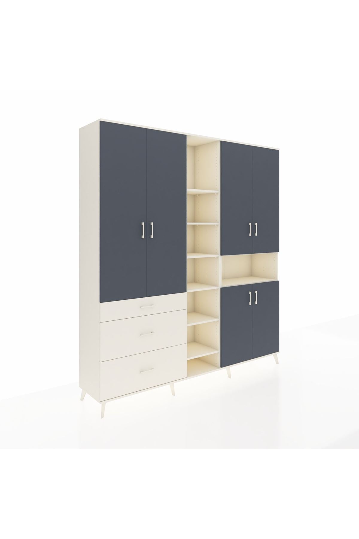 Hyperion Dolap 13 Raflı 3 Çekmeceli 6 Kapaklı 220x44x243 - S553M039V07B