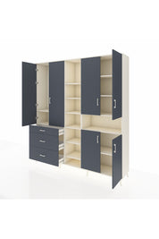 Hyperion Dolap 13 Raflı 3 Çekmeceli 6 Kapaklı 220x44x243 - S553M039V08B