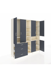 Hyperion Dolap 13 Raflı 3 Çekmeceli 6 Kapaklı 220x44x243 - S553M039V08B