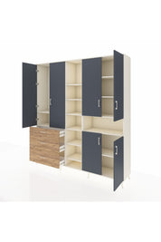 Hyperion Dolap 13 Raflı 3 Çekmeceli 6 Kapaklı 220x44x243 - S553M039V09B