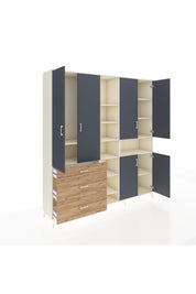 Hyperion Dolap 13 Raflı 3 Çekmeceli 6 Kapaklı 220x44x243 - S553M039V09B