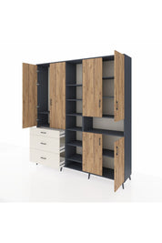 Hyperion Dolap 13 Raflı 3 Çekmeceli 6 Kapaklı 220x44x243 - S553M039V10B