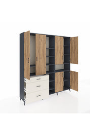 Hyperion Dolap 13 Raflı 3 Çekmeceli 6 Kapaklı 220x44x243 - S553M039V10B