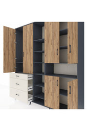 Hyperion Dolap 13 Raflı 3 Çekmeceli 6 Kapaklı 220x44x243 - S553M039V10B