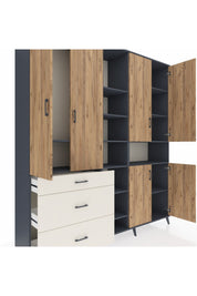 Hyperion Dolap 13 Raflı 3 Çekmeceli 6 Kapaklı 220x44x243 - S553M039V10B