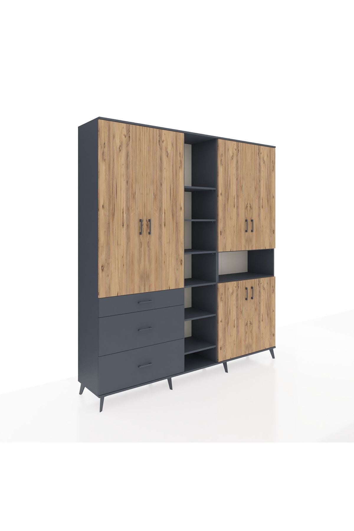 Hyperion Dolap 13 Raflı 3 Çekmeceli 6 Kapaklı 220x44x243 - S553M039V11B