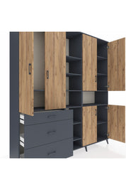 Hyperion Dolap 13 Raflı 3 Çekmeceli 6 Kapaklı 220x44x243 - S553M039V11B